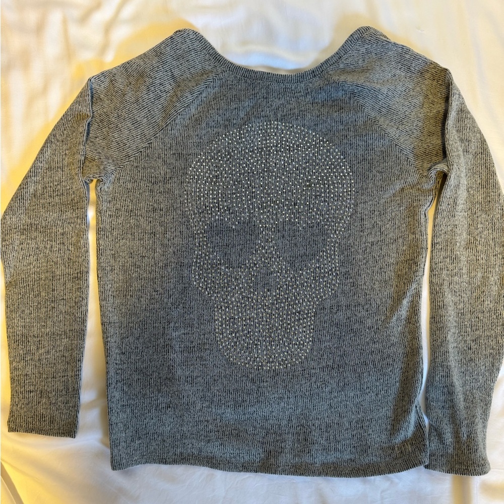 Victoria's Secret Gray Sweater with Skull Design